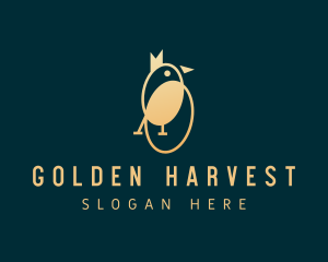 Gradient Golden Bird logo design