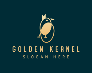 Gradient Golden Bird logo design