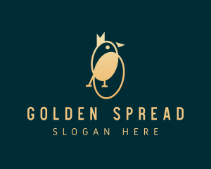 Gradient Golden Bird logo design