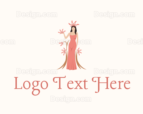 Woman Floral Goddess Logo