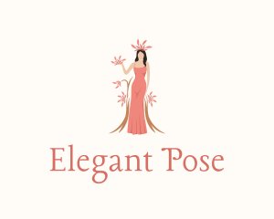 Woman Floral Goddess logo design