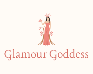 Woman Floral Goddess logo