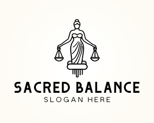 Minimalist Lady Justice logo design