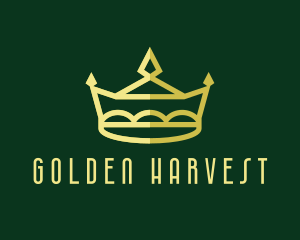 Golden Premium Crown logo design