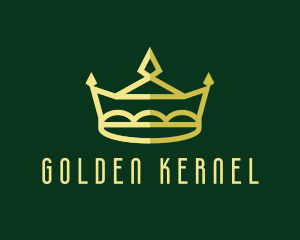 Golden Premium Crown logo design