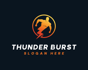 Electrician Thunder Man logo design