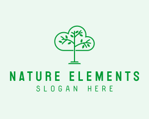 Natural Tree Cloud  logo design