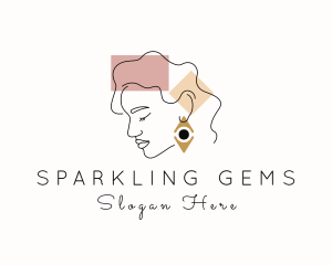 Woman Style Earring logo design