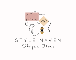 Woman Style Earring logo design