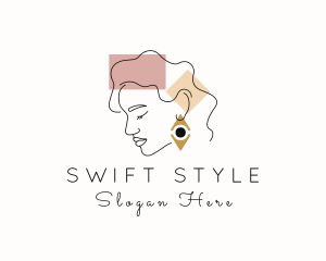 Woman Style Earring logo design