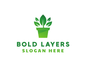 Green Leaf Pot  logo design