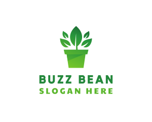 Green Leaf Pot  logo design