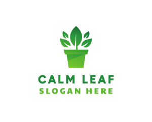 Green Leaf Pot  logo design