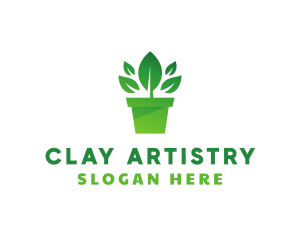 Green Leaf Pot  logo design