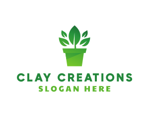 Green Leaf Pot  logo design