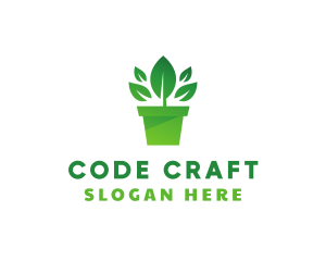 Green Leaf Pot  logo design