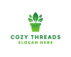 Green Leaf Pot  logo design