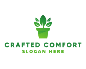 Green Leaf Pot  logo design