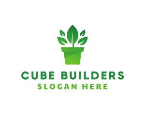 Green Leaf Pot  logo design