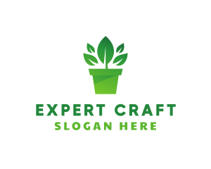 Green Leaf Pot  logo design