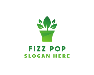 Green Leaf Pot  logo design