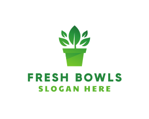 Green Leaf Pot  logo design