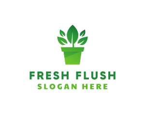 Green Leaf Pot  logo design