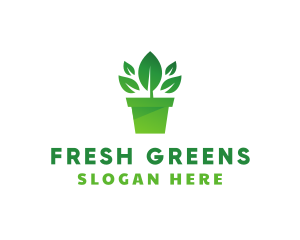 Green Leaf Pot  logo design