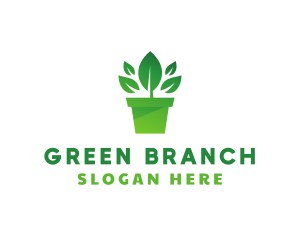 Green Leaf Pot  logo design