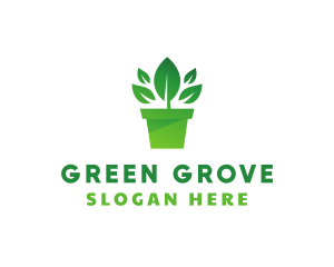 Green Leaf Pot  logo design