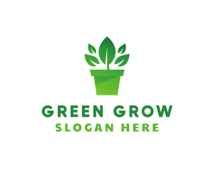 Green Leaf Pot  logo design