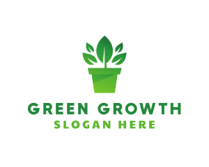 Green Leaf Pot  logo design