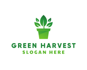 Green Leaf Pot  logo design