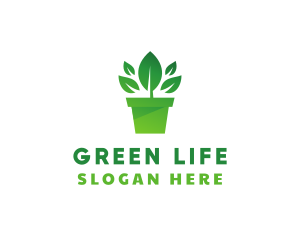 Green Leaf Pot  logo design