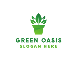 Green Leaf Pot  logo design