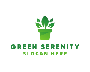 Green Leaf Pot  logo design