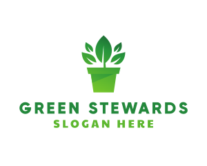 Green Leaf Pot  logo design