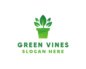 Green Leaf Pot  logo design