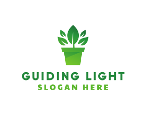 Green Leaf Pot  logo design