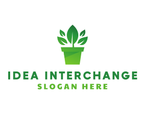 Green Leaf Pot  logo design