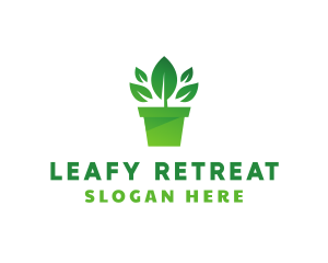 Green Leaf Pot  logo design