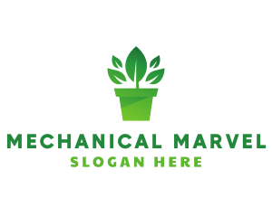 Green Leaf Pot  logo design