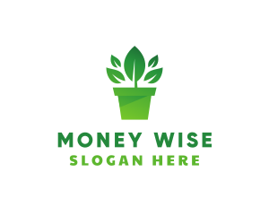 Green Leaf Pot  logo design