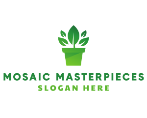 Green Leaf Pot  logo design