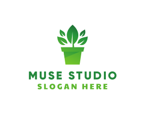 Green Leaf Pot  logo design