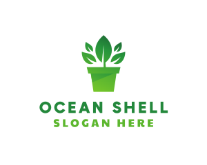 Green Leaf Pot  logo design