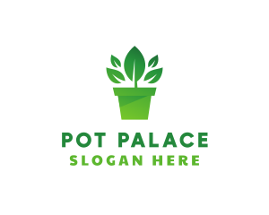 Green Leaf Pot  logo design