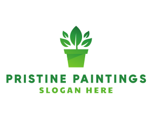 Green Leaf Pot  logo design