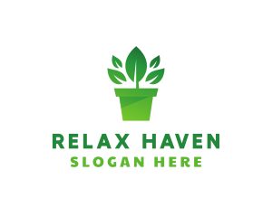 Green Leaf Pot  logo