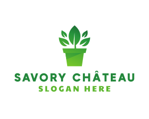 Green Leaf Pot  logo design